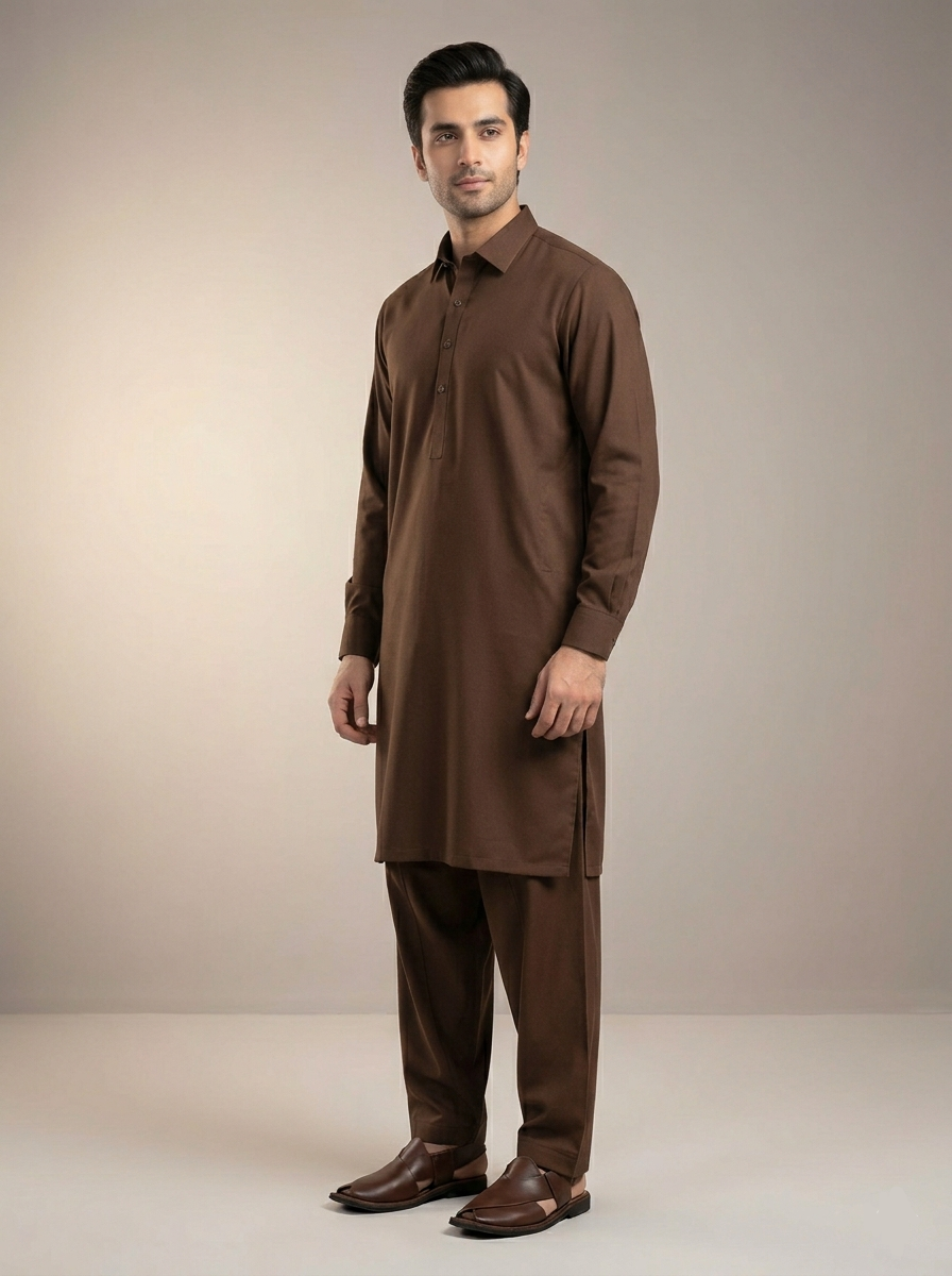 Nasha Fabrics Men's Winter Wash & Wear Unstitched Suit - Premium Quality