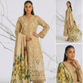 Nasha Fabrics Women Lawn Embroidered & Printed Suit - Beige