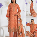 Nasha Fabrics Women Lawn Embroidered & Printed Suit - Orange