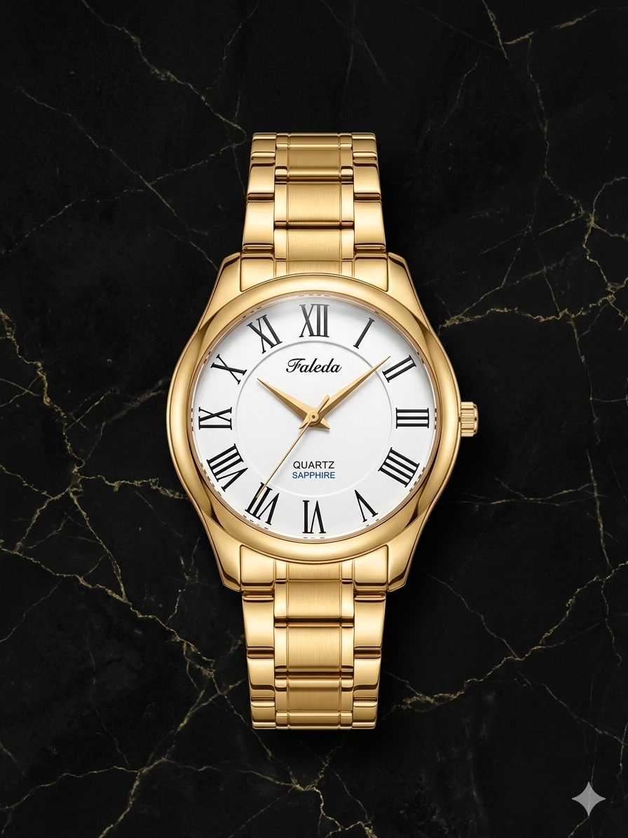 FALEDA Sapphire Crystal Men's Watch – Silver Dial