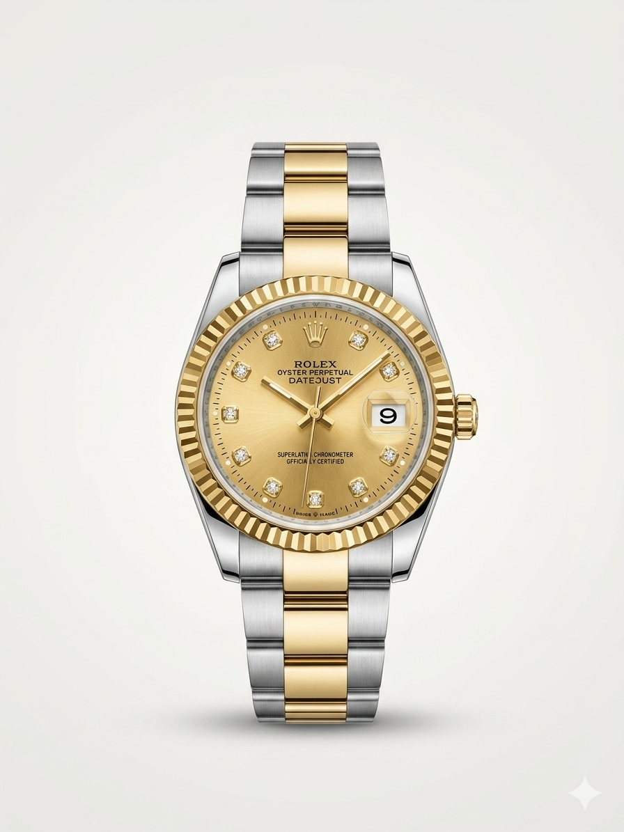 FALEDA Quartz Sapphire Men's Watch – White Dial Roman Numerals