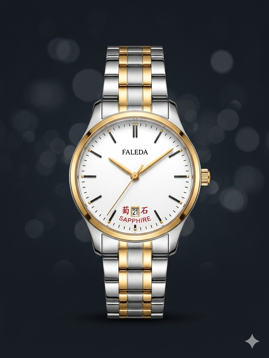 FALEDA Rose Gold Automatic Men's Watch - White Dial Rose Gold Case