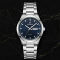 FALEDA Automatic Men's Watch – Blue Dial with Premium Silver Stainless Steel Bracelet