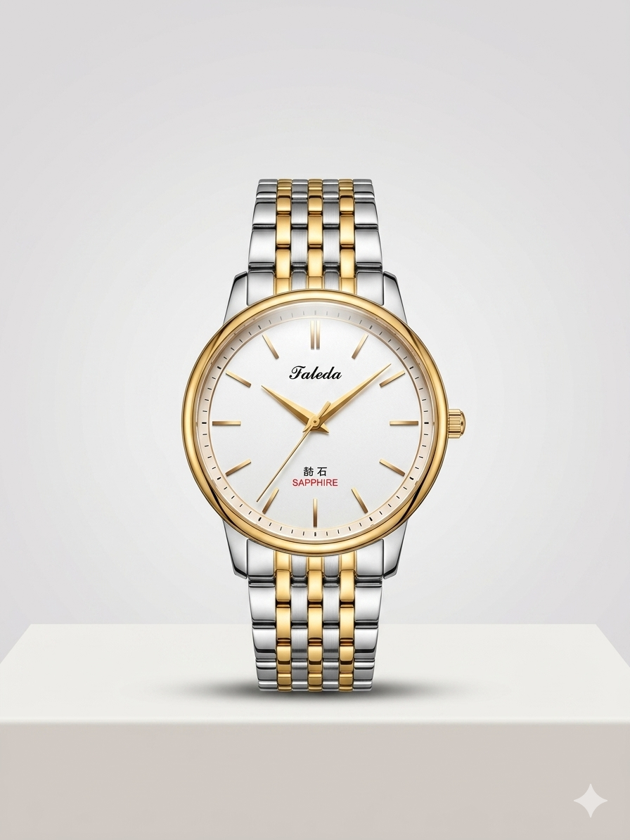 FALEDA Sapphire Crystal Men's Watch – Silver Dial