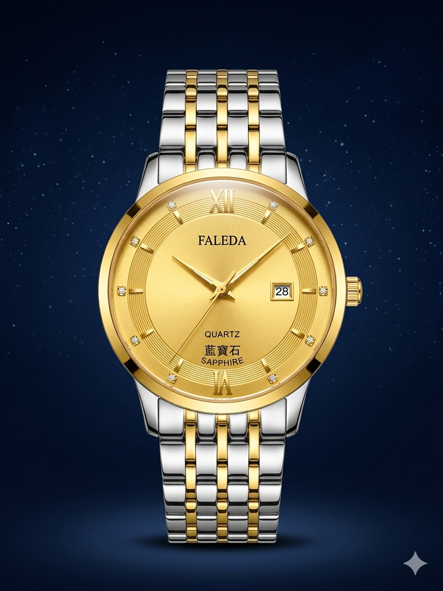 FALEDA Swiss Quartz Sapphire Men's Watch