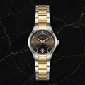 FALEDA Two-Tone Automatic Watch – Black Dial with Date