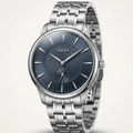 FALEDA Silver Quartz Men's Watch – Blue Dial with Silver Stainless Steel Case