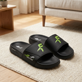 F Sheldon Black with Green Printed Logo Slipper