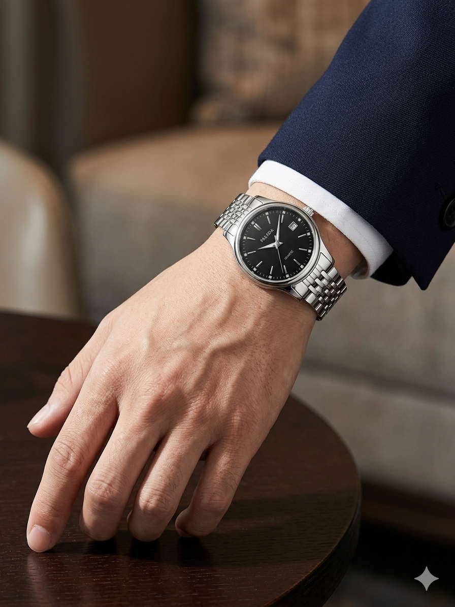 PHEDIA Men's Chronograph Sport Watch - Black Dial